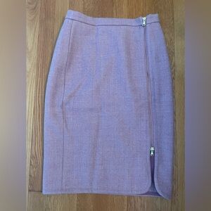 J. Crew Women's Zip Pencil Skirt Size 4 Orchid Double Serge Wool C8804 EUC